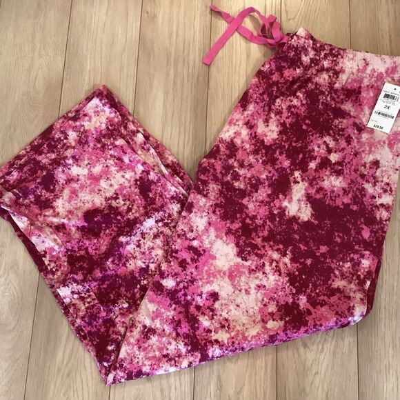 NWT. Jenni Brand Women’s Splash Pinks and Wines Long PJ Pants 2X. 3X - Picture 4 of 11